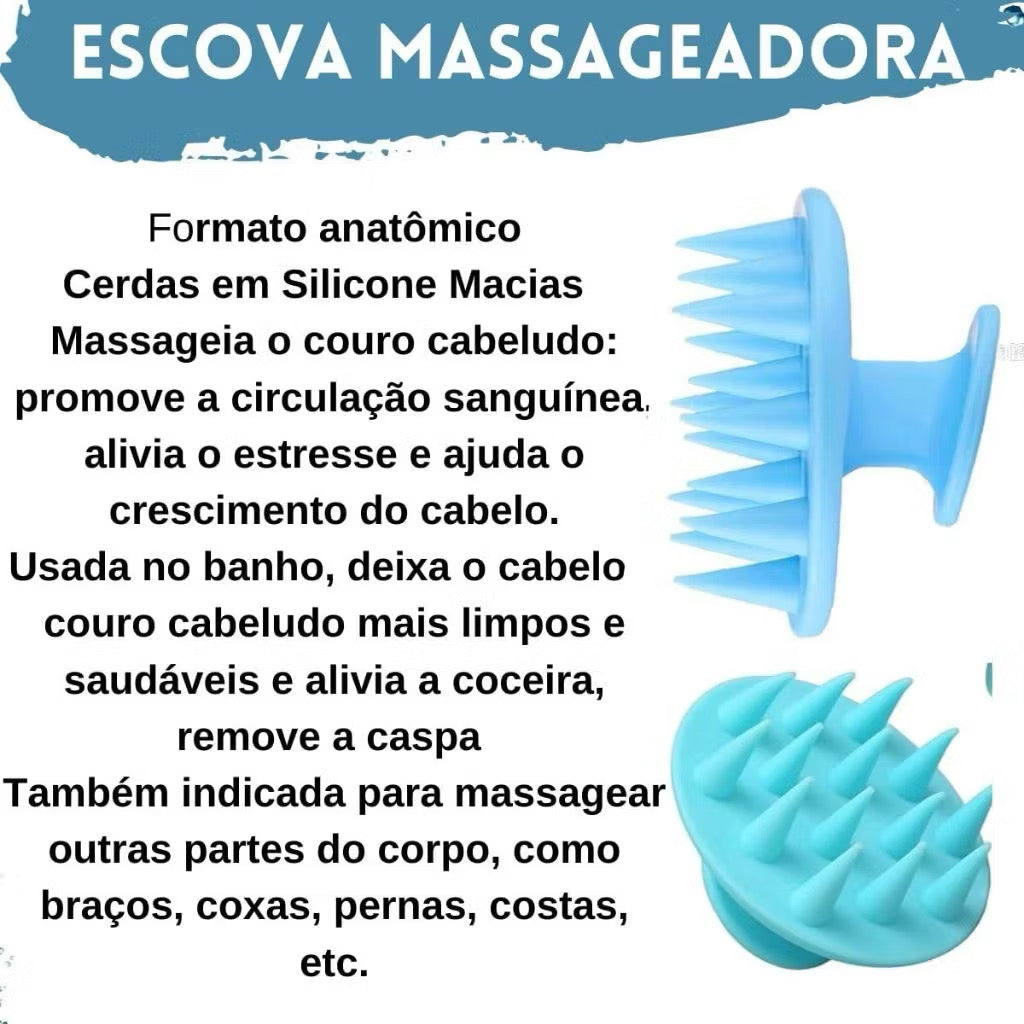 Kit Skin Care completo Limpeza de Pele - Massageador capilar Escovinha Facial Escova Polvo SkinCare