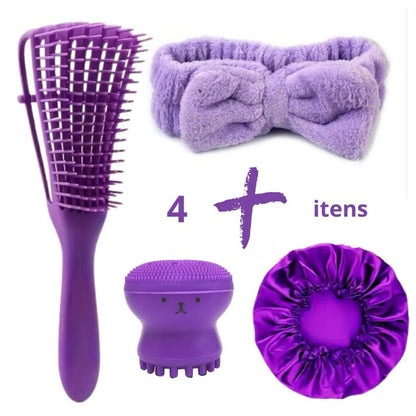 Kit Skin Care completo Limpeza de Pele - Massageador capilar Escovinha Facial Escova Polvo SkinCare