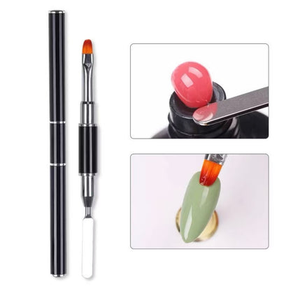 Pincel 2 em 1 Espatula Alongamento Unhas Gel Polygel Decoracao