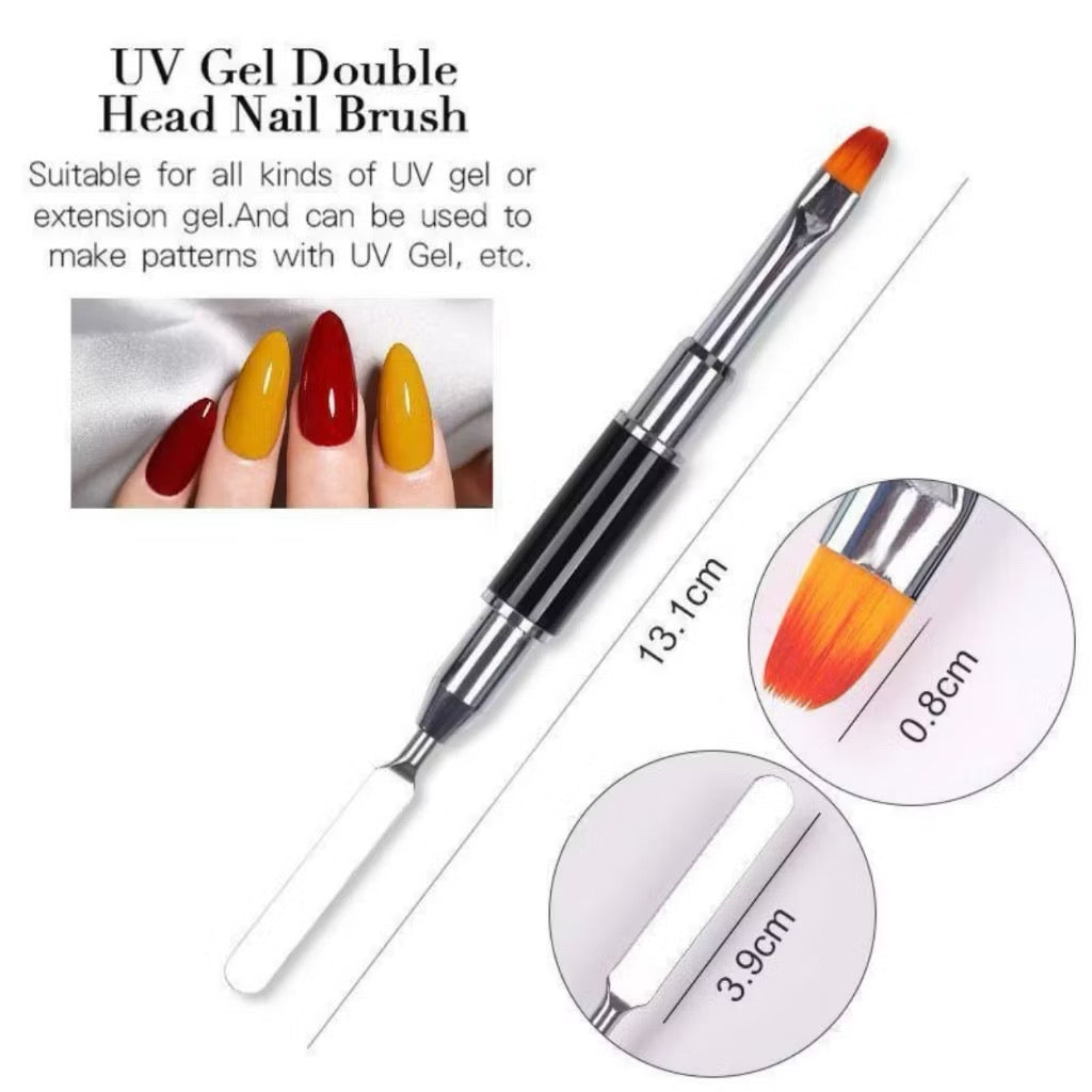 Pincel 2 em 1 Espatula Alongamento Unhas Gel Polygel Decoracao