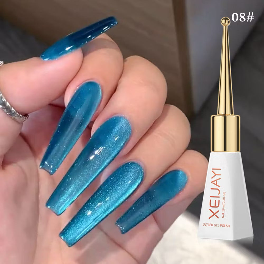 Gel Refletivo Glitter De Unhas Magnético Laca Arte Em Molho De Manicure UV