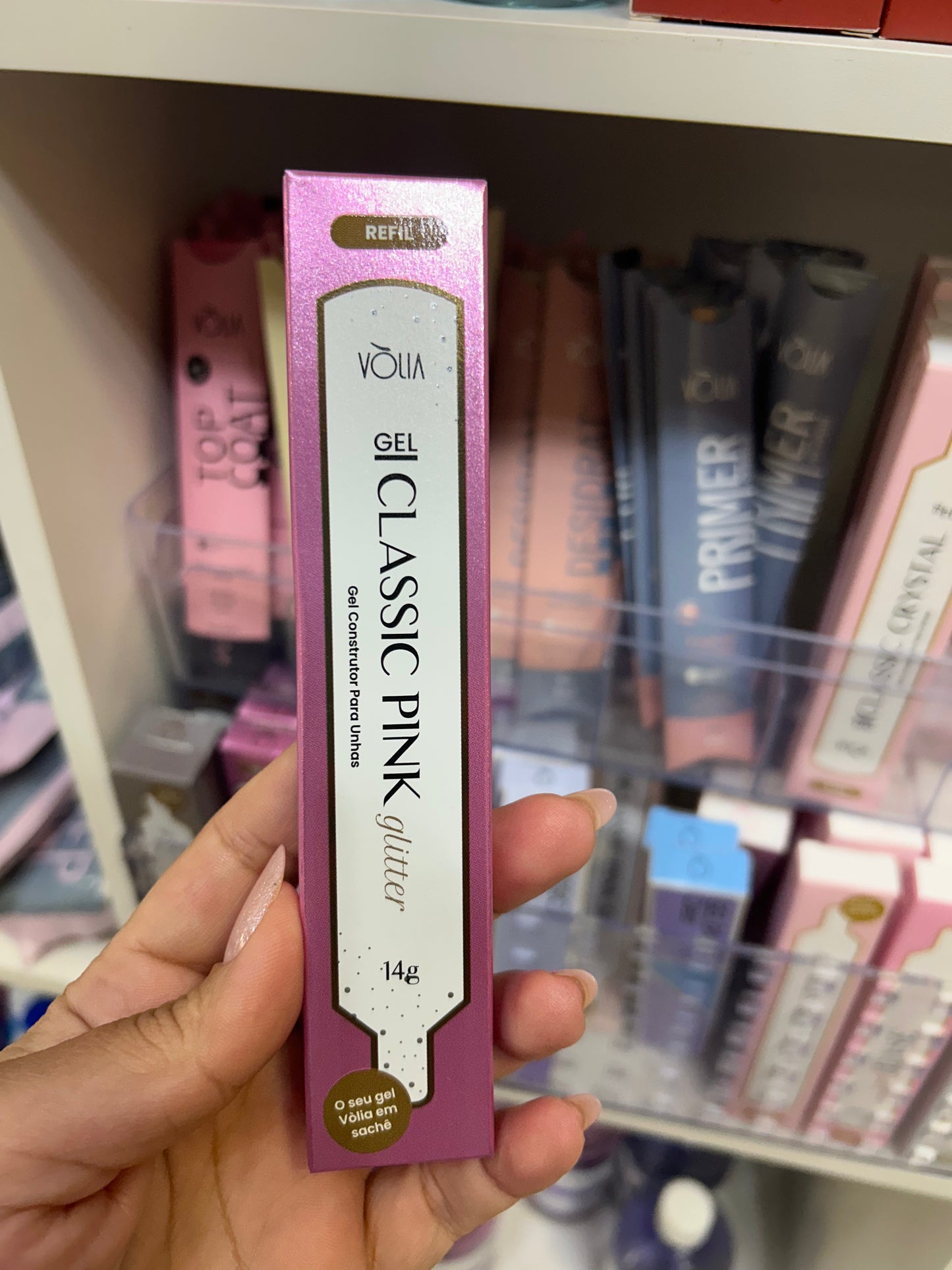 SACHE GEL CLASSIC GLITTER PINK 14g