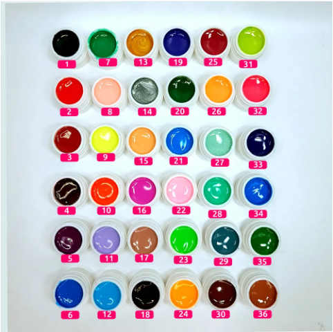 Kit com 36 Géis Paint - OLY - Colorido para Decoração Nail Designer