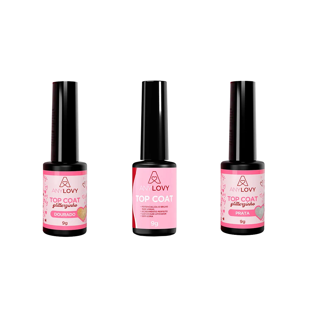 Kit com 3 Top Coat Anylovy