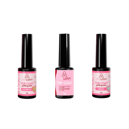 Kit com 3 Top Coat Anylovy
