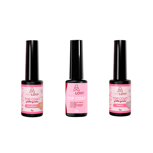 Kit com 3 Top Coat Anylovy